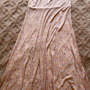 LulaRoe pink floral maxi skirt.